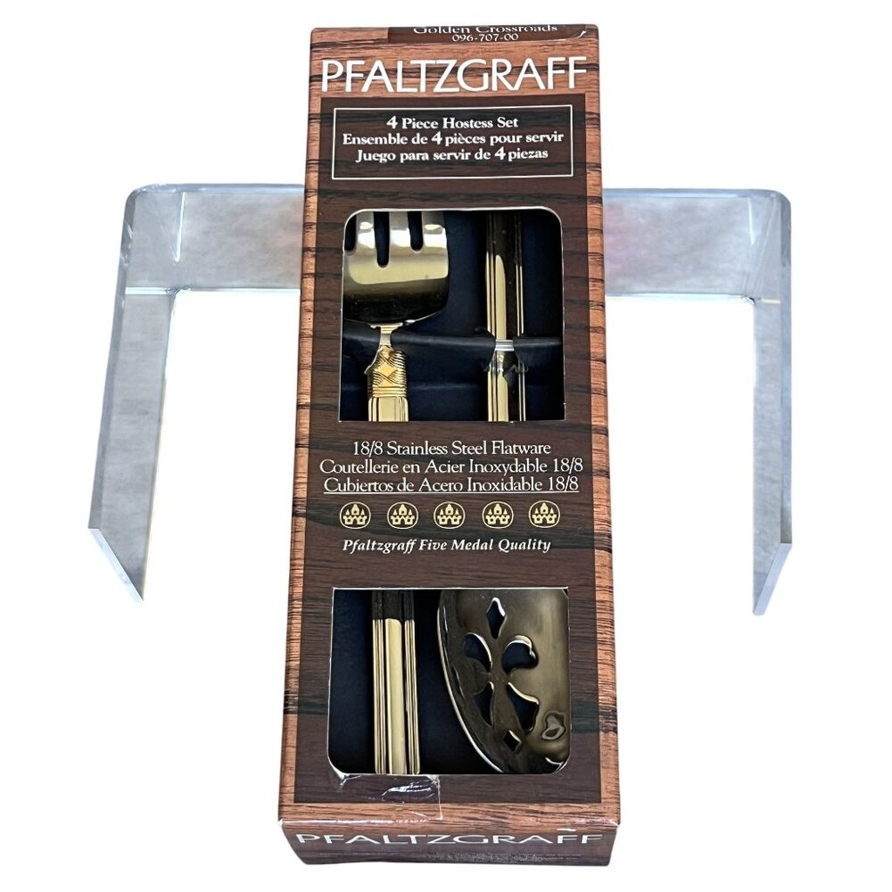 Pfaltzgraff New 4 Pc Hostess Set 18/8 Stainless Steel Flatware 09670700 Holidays